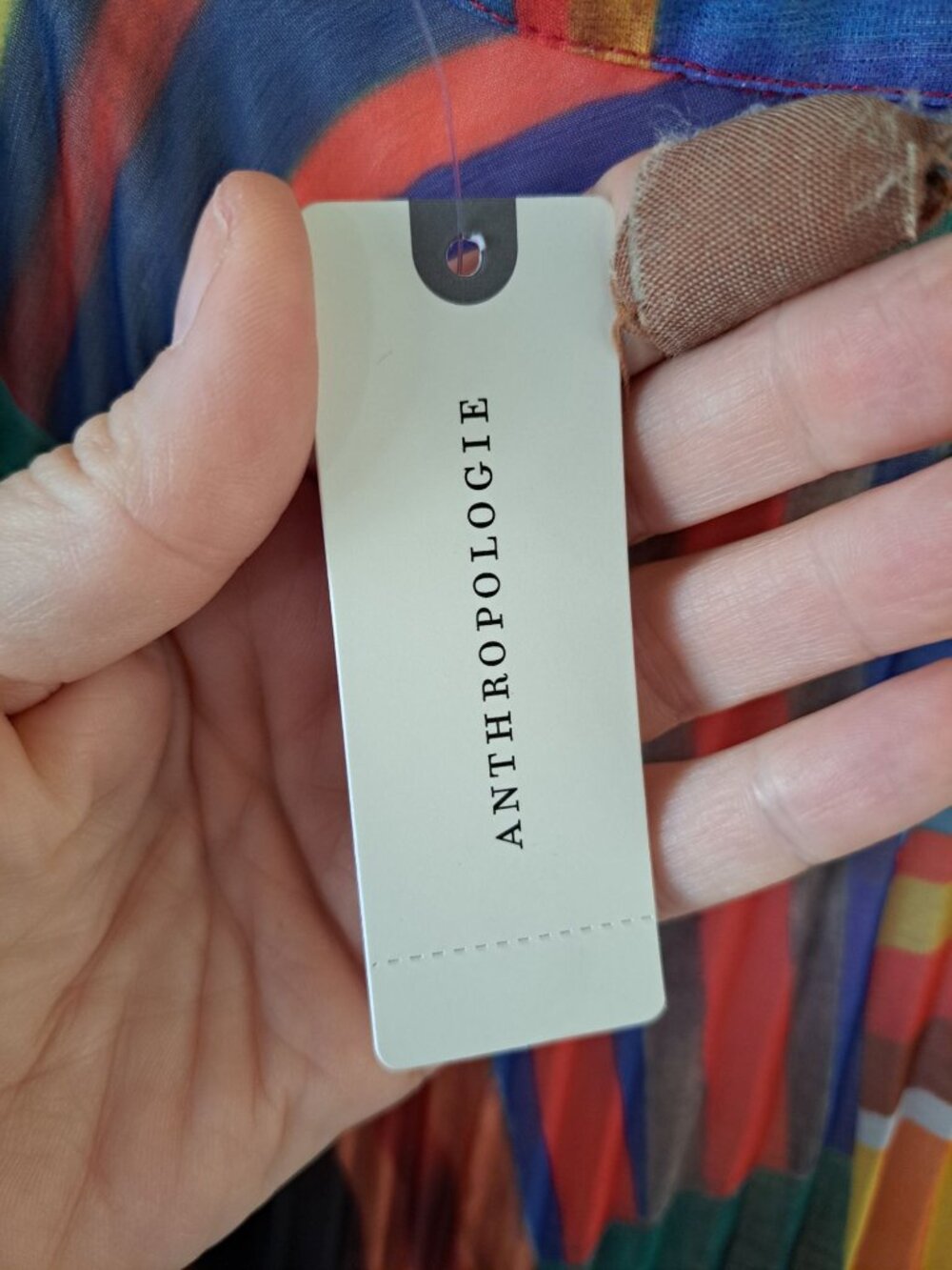 NEW Anthropologie Ranna Gill Pleated Midi Skirt Asymmetrical Hem Rainbow Small - Picture 6 of 16